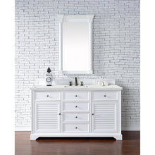 James Martin Vanities Savannah 60" Bright White Single Vanity - 238-104-V60S-BW-3AF