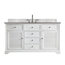 James Martin Vanities Savannah 60" Bright White Single Vanity - 238-104-V60S-BW-3AF