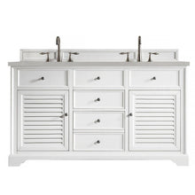 James Martin Vanities Savannah 60" Bright White Double Vanity - 238-104-V60D-BW-3AF
